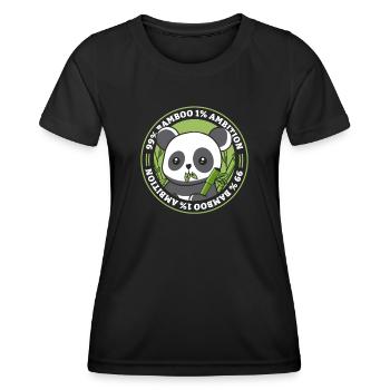 99% Bamboo 1% Ambition Panda Bear Friend Lover - Women's Functional T-Shirt - black - Front - AI Model Female 172 light (172cm)