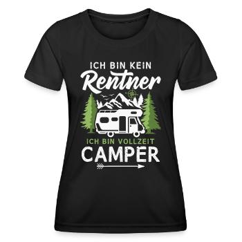 Wohnmobil Rentner Vollzeit Camper Camping - Frauen Funktions-T-Shirt - Schwarz - Vorne - AI Model Female 172 light (172cm)