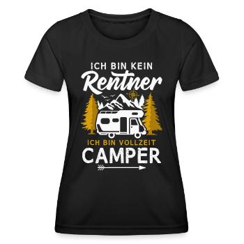 Wohnmobil Rentner Vollzeit Camper Camping - Frauen Funktions-T-Shirt - Schwarz - Vorne - AI Model Female 172 light (172cm)