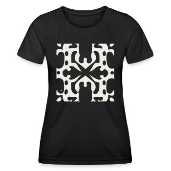 Abstract, élégant graffic design blanc - T-shirt sport Femme - noir - Devant - AI Model Female 172 light (172cm)