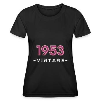 born 1953 gift idea birthday year 53 - Women's Functional T-Shirt - black - Front - AI Model Female 172 light (172cm)