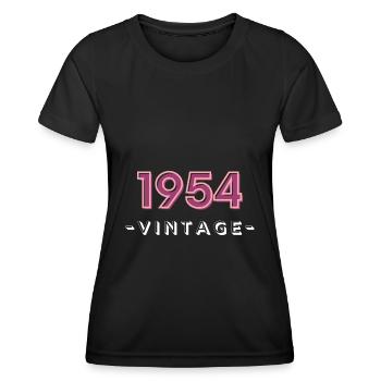 born 1954 gift idea birthday year 54 - Women's Functional T-Shirt - black - Front - AI Model Female 172 light (172cm)