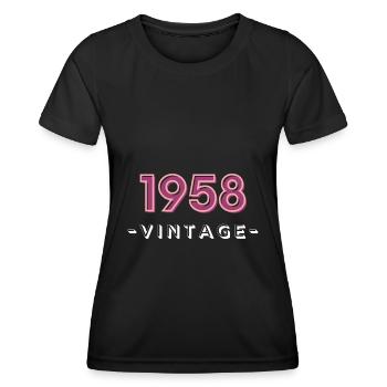 born 1958 gift idea birthday year 58 - Women's Functional T-Shirt - black - Front - AI Model Female 172 light (172cm)