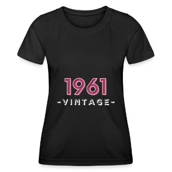 born 1961 gift idea birthday year 61 - Women's Functional T-Shirt - black - Front - AI Model Female 172 light (172cm)