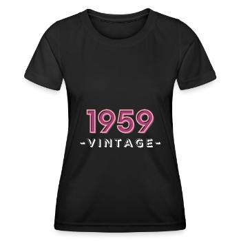born 1959 gift idea birthday year 59 - Women's Functional T-Shirt - black - Front - AI Model Female 172 light (172cm)