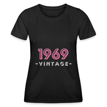 born 1969 gift idea birthday year 69 - Women's Functional T-Shirt - black - Front - AI Model Female 172 light (172cm)
