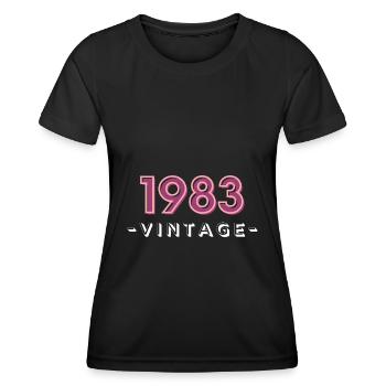 born 1983 gift idea birthday year 83 - Women's Functional T-Shirt - black - Front - AI Model Female 172 light (172cm)