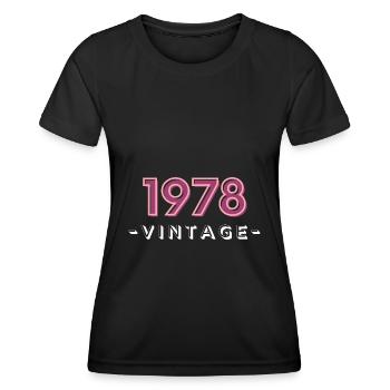geboren 1978 geschenk idee geburtstag jahrgang 78 - Frauen Funktions-T-Shirt - Schwarz - Vorne - AI Model Female 172 light (172cm)