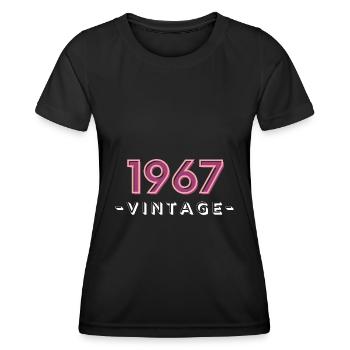 born 1967 gift idea birthday year 67 - Women's Functional T-Shirt - black - Front - AI Model Female 172 light (172cm)