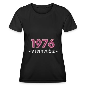 born 1976 gift idea birthday year 76 - Women's Functional T-Shirt - black - Front - AI Model Female 172 light (172cm)