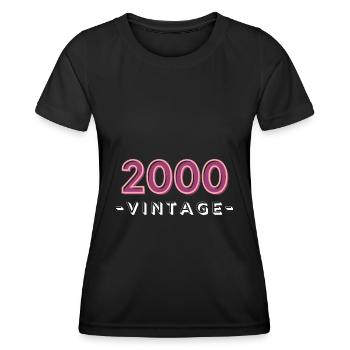 né 2000 idée cadeau anniversaire année 00 - T-shirt sport Femme - noir - Devant - AI Model Female 172 light (172cm)