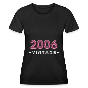 né 2006 idée cadeau anniversaire année 06 - T-shirt sport Femme - noir - Devant - AI Model Female 172 light (172cm)