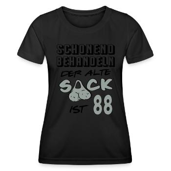 Geburtstag 88 Schonend behandeln Alter Sack ist 88 - Frauen Funktions-T-Shirt - Schwarz - Vorne - AI Model Female 172 light (172cm)