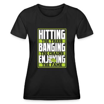 Frapper des arbres en frappant des chaînes jouissant de la gloire - T-shirt sport Femme - noir - Devant - AI Model Female 172 light (172cm)
