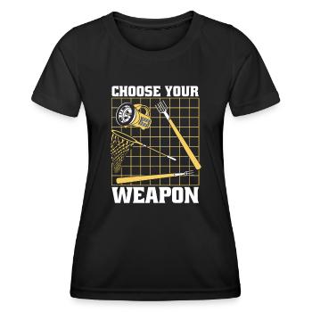 Choisissez votre arme Têtard Rainette Crapaud - T-shirt sport Femme - noir - Devant - AI Model Female 172 light (172cm)