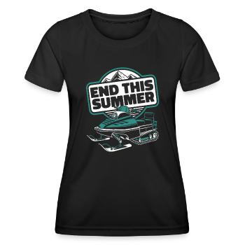 Fin de l’été Moto de neige Motoneige Motoneige - T-shirt sport Femme - noir - Devant - AI Model Female 172 light (172cm)