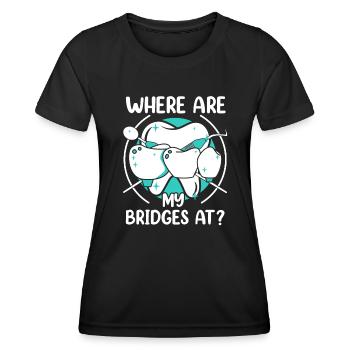 Où sont mes ponts au laboratoire dentaire Laboratoire dentaire - T-shirt sport Femme - noir - Devant - AI Model Female 172 light (172cm)