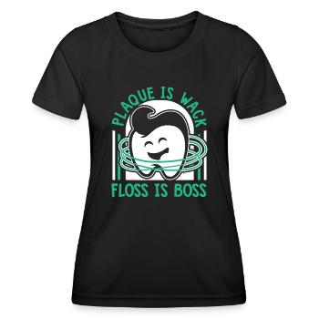 Plaque Is Wack Dentallabor - Frauen Funktions-T-Shirt - Schwarz - Vorne - AI Model Female 172 light (172cm)