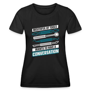 Mouthful Of Tools Dental Laboratory Dental Laboratory - Women's Functional T-Shirt - black - Front - AI Model Female 172 light (172cm)