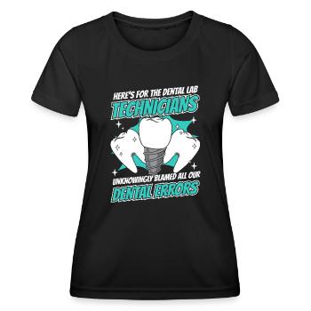 All Our Dental Errors Dental Laboratory Dental Laboratory - Women's Functional T-Shirt - black - Front - AI Model Female 172 light (172cm)