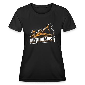 Mon thérapeute Charpentier Technicien bois Charpentier - T-shirt sport Femme - noir - Devant - AI Model Female 172 light (172cm)