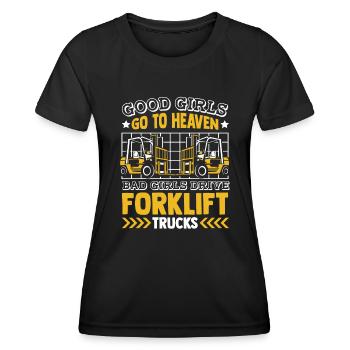 Bad Girls Drive Forklift Trucks Geländestapler - Women's Functional T-Shirt - black - Front - AI Model Female 172 light (172cm)