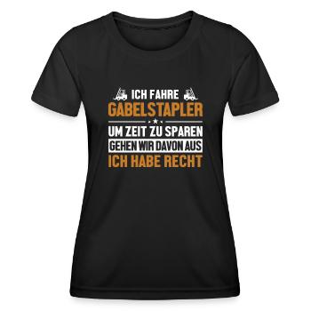 Gabelstapler hat immer Recht Gabelstaplerfahrer - Frauen Funktions-T-Shirt - Schwarz - Vorne - AI Model Female 172 light (172cm)