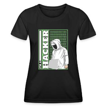 Je suis un hacker Ingénierie sociale Phishing Sniffer - T-shirt sport Femme - noir - Devant - AI Model Female 172 light (172cm)