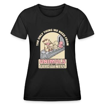 La seule chose dont nous avons besoin de la part des animaux véganisme végétalien - T-shirt sport Femme - noir - Devant - AI Model Female 172 light (172cm)
