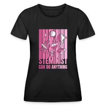 Steminist peut tout faire Scientifique STEM Steminist - T-shirt sport Femme - noir - Devant - AI Model Female 172 light (172cm)
