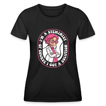Natürlich habe ich eine Lösung Scientist MINT - Frauen Funktions-T-Shirt - Schwarz - Vorne - AI Model Female 172 light (172cm)