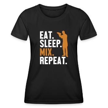 Eat Sleep Mix Repeat Bartender Mixologist Barman - T-shirt sport Femme - noir - Devant - AI Model Female 172 light (172cm)