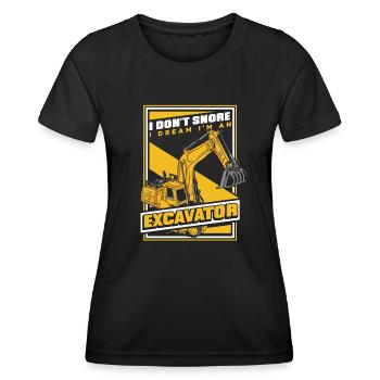 Je rêve que je suis une grue de cycle de service d’excavatrice - T-shirt sport Femme - noir - Devant - AI Model Female 172 light (172cm)