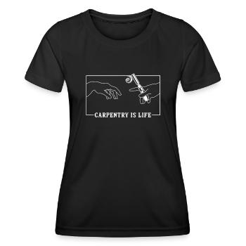 Michel-Ange Création d’Adam Carpenter Schreiner - T-shirt sport Femme - noir - Devant - AI Model Female 172 light (172cm)