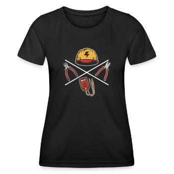Electrical Engineer Electrician Electronics Technician - Women's Functional T-Shirt - black - Front - AI Model Female 172 light (172cm)