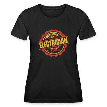 Certified Electrician Elektroniker Elektriker - Women's Functional T-Shirt - black - Front - AI Model Female 172 light (172cm)