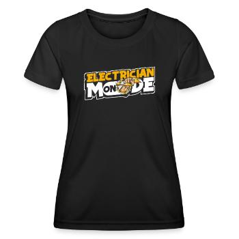 Electrician Mode On Electrical Engineer Electronics Technician - Women's Functional T-Shirt - black - Front - AI Model Female 172 light (172cm)