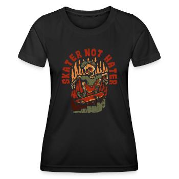 Skater Not Hater Skatergirl Skaterboy Skatepark - Frauen Funktions-T-Shirt - Schwarz - Vorne - AI Model Female 172 light (172cm)