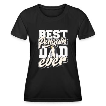 Best Penguin Dad Ever Königspinguin Kaiserpinguin - Women's Functional T-Shirt - black - Front - AI Model Female 172 light (172cm)