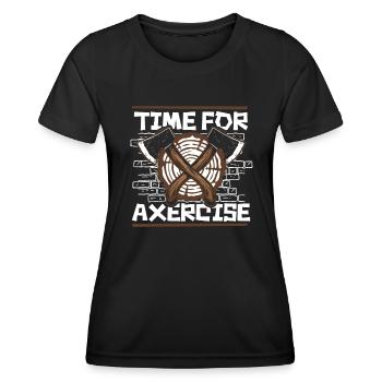 Time For Axercise Axe Throwing Game Competition - Women's Functional T-Shirt - black - Front - AI Model Female 172 light (172cm)