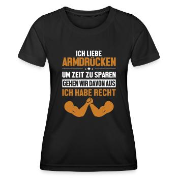 Armdrücken hat immer Recht Techniques Exercise - Frauen Funktions-T-Shirt - Schwarz - Vorne - AI Model Female 172 light (172cm)