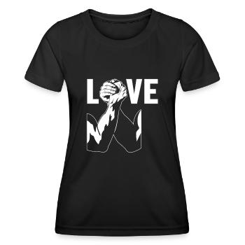 Love Techniques Exercise Hand Wrestling Arm - Frauen Funktions-T-Shirt - Schwarz - Vorne - AI Model Female 172 light (172cm)