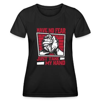 N’ayez crainte, prenez simplement mon bras de techniques de main - T-shirt sport Femme - noir - Devant - AI Model Female 172 light (172cm)