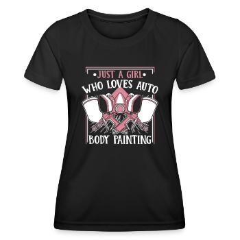 Fille Qui Aime Véhicule Voiture Spray Automobile Voiture - T-shirt sport Femme - noir - Devant - AI Model Female 172 light (172cm)