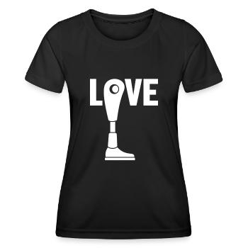Liebe künstliche Beine Prothese Fuß Benutzer Bein - Frauen Funktions-T-Shirt - Schwarz - Vorne - AI Model Female 172 light (172cm)
