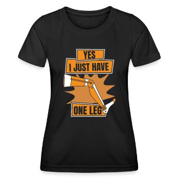 Ja, ich habe nur ein Bein künstliche Beine Benutzerbein - Frauen Funktions-T-Shirt - Schwarz - Vorne - AI Model Female 172 light (172cm)