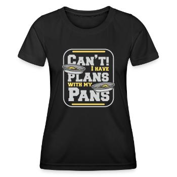 Ich habe Pläne mit meinen Pfannen, Miner Gold zu schürfen - Frauen Funktions-T-Shirt - Schwarz - Vorne - AI Model Female 172 light (172cm)