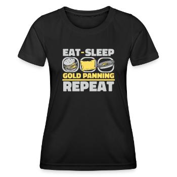 Manger Dormir Or Panoramique Répéter Prospection Mineur - T-shirt sport Femme - noir - Devant - AI Model Female 172 light (172cm)