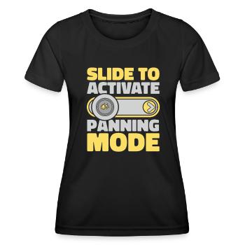 Schieben Sie den Schieberegler, um den Schwenkmodus zu aktivieren Miner Prospector - Frauen Funktions-T-Shirt - Schwarz - Vorne - AI Model Female 172 light (172cm)