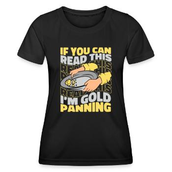 Si vous pouvez lire ceci, je suis orpaillant mineur d’or - T-shirt sport Femme - noir - Devant - AI Model Female 172 light (172cm)